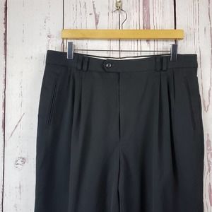 Veloce Vintage Pants Mens Size 36/30 Pleat Front Cuffed Black